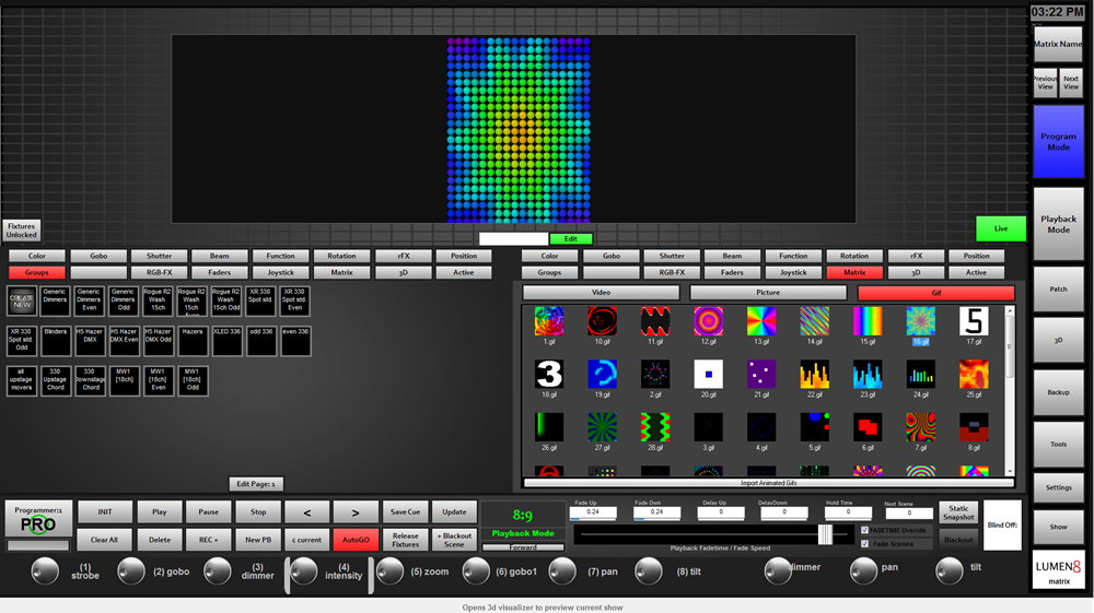 LED matrix control pixel preview